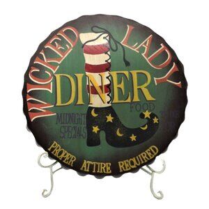 Halloween Decor Vtg Metal Diner sign Retro Kid friendly hang indoors